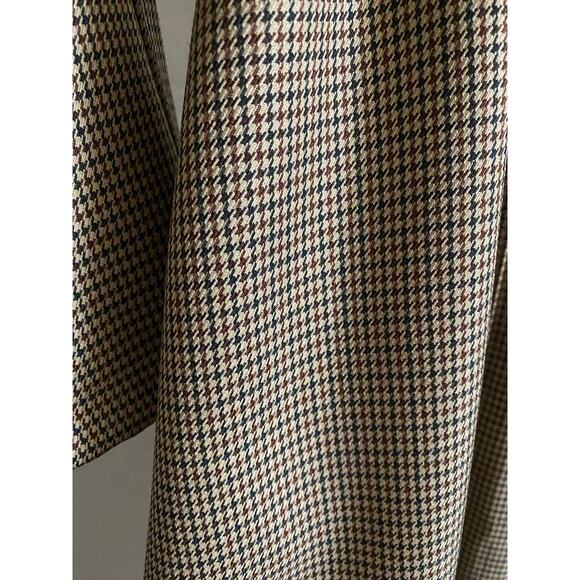 Carly Jean Women's Size S Downing Trench Coat Jacket Taupe Tie Belt Houndstooth - Picture 7 of 9